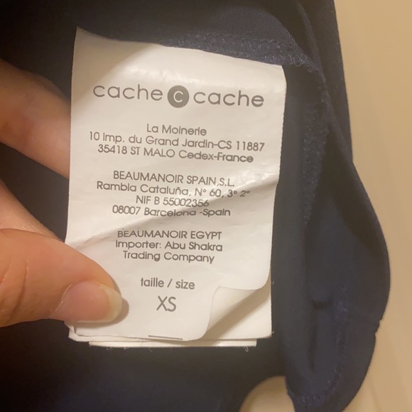 Cache cache navy blue t-shirt not sleeves size XS - Picture 3 of 8